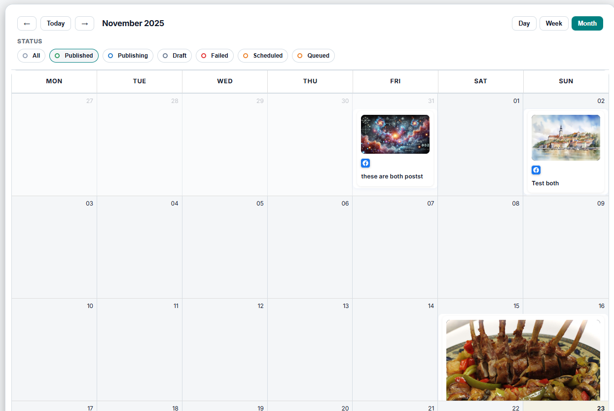 Calendar planning view