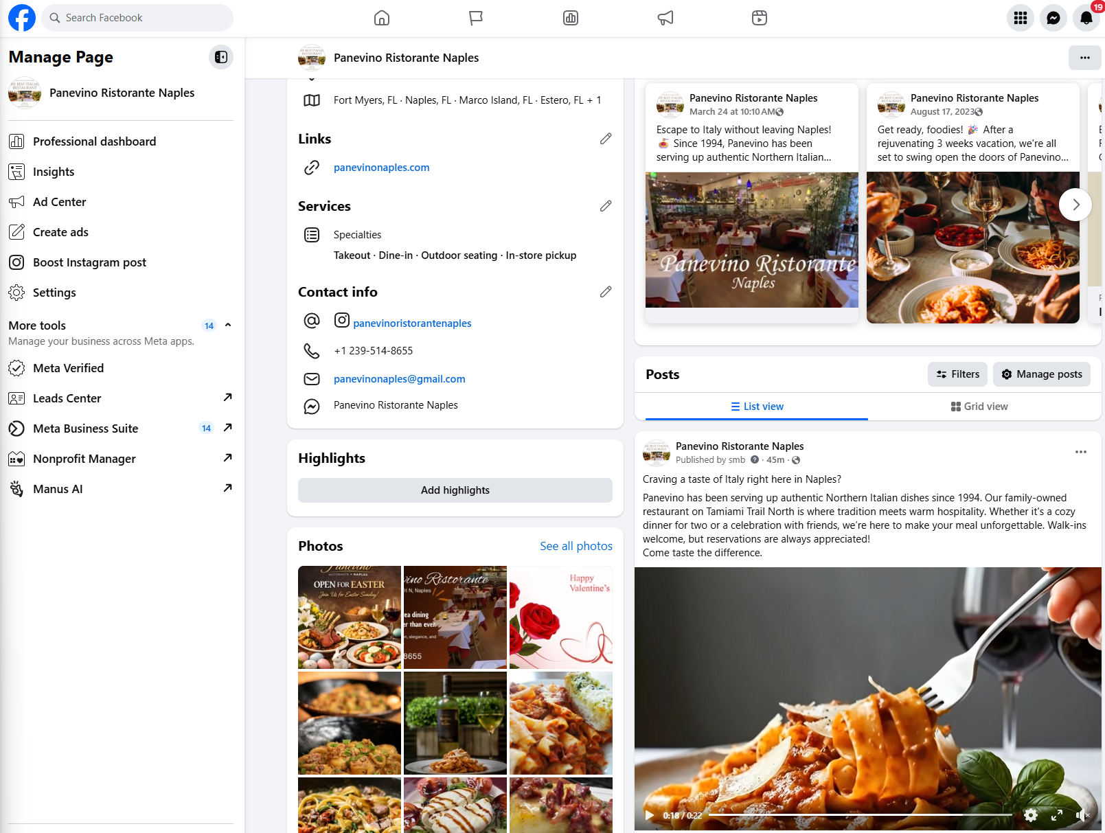 Social media management dashboard